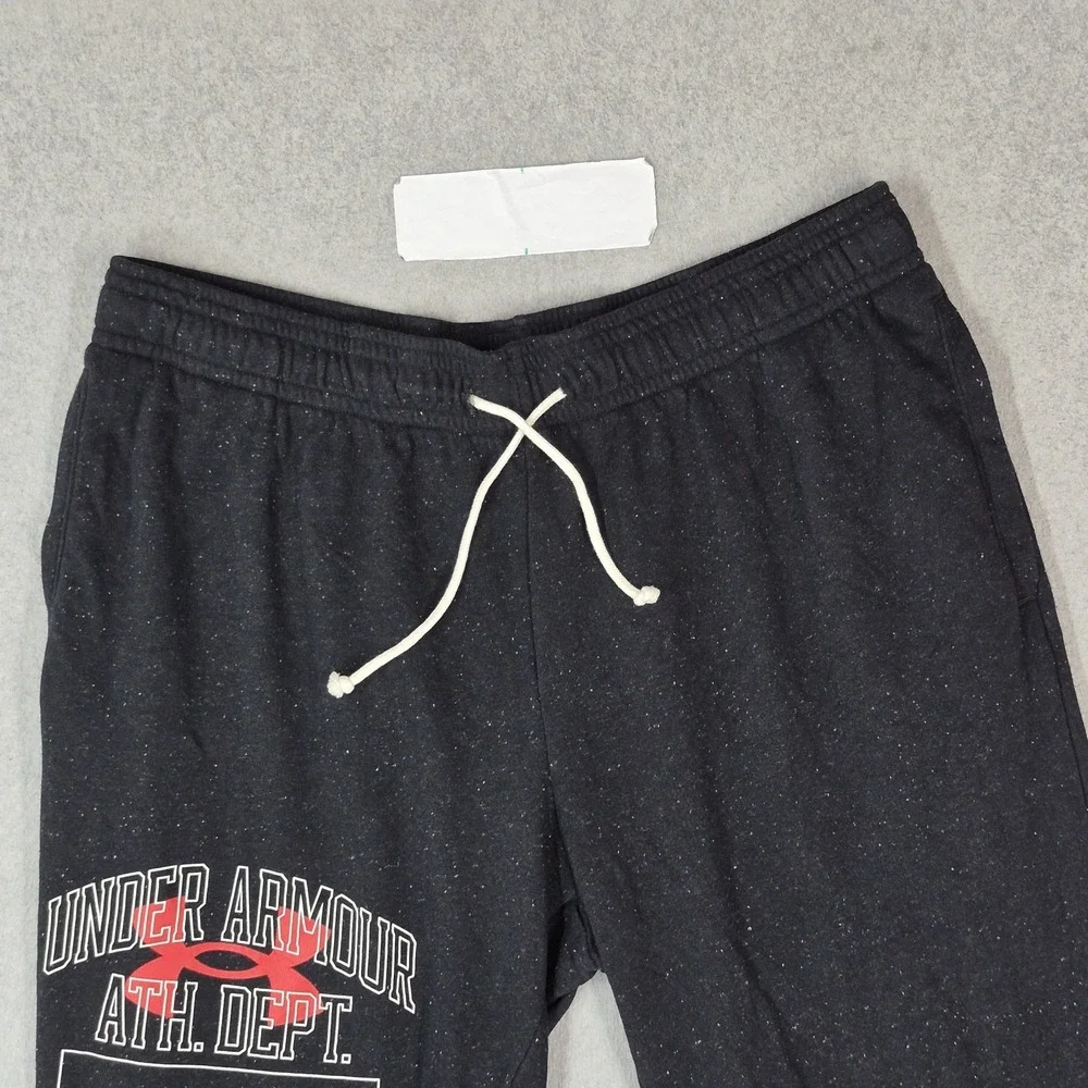 Under Armour Men Sweatpants XXL Black Rival Try Jogger Fitted UA